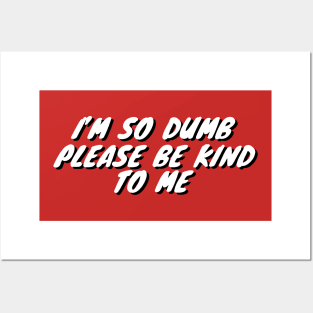 Im So Dumb Please Be Kind To Me Posters and Art